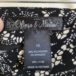 🌞Olivia & Martin White with Black Paisley Print Midi Skirt #O Size 10 Photo 1