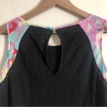 Anthropologie  Sanctuary Linen Black Contrast Multicolor Straps Keyhole Tank Top Photo 7