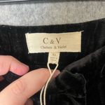 Chelsea and Violet C&V Chelsea & Violet Women XL crushed black velvet culotte wide leg pants NWT Photo 2