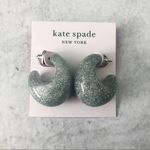 Kate Spade  Silver Glitter Sparkle Chunky Hoop Earrings NEW Photo 0