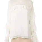 White House | Black Market Ruffle Tiered Sleeve Blouse Top Elegant Womens Size 10 Photo 0
