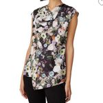 Adam Lippes  Putnam Art To Wear Top Black Floral Sleeveless Wrap Blouse Size 0 Photo 0