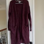 Old Navy long maroon and black cardigan sweater Photo 1