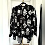 Faded Glory Women’s Open Long Sleeve Cardigan Wrap Jacket Black White Sz L Western Cabincore Photo 5