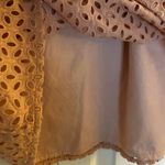 Loft Ann Taylor Pink Eyelet Skirt with Black Waistband Photo 4