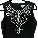 Carmen Marc Valvo NWT  Beaded Neck Ponte Sheath‎ Dress Black M Photo 4