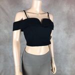 B Darlin B.DARLIN Black Off The Shoulder Crop Top NEW Size 11/12 Photo 4