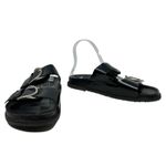 ZARA  Slide Sandals Buckles Double Strap Faux‎ Leather Black Size 41 US 10 Photo 3