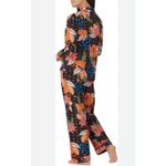 Room Service XL Tiger Floral Print Pajama Set Sleepwear boho whimsi tiger black Photo 1