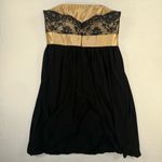 Gunne Sax Jessica McClintock 90s Sz5 Bubble Hem Dress Strapless Black Gold Lace Size undefined Photo 4