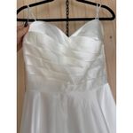 Lulus NWT  Khalida White Satin Pleated Strapless Gown Wedding Bridal Dress Sz XS Photo 8