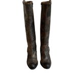 Diba True Brown Distressed Leather Flower Child Harness Riding Boots Photo 4