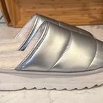 Maeve Anthropologie  Puffy Platform Slipper Shoes Silver Size Large 10/11 casual Photo 3