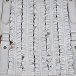 Tahari White Leather Ruffle Accent Tote Bag Shoulder Bag Gold Hardware Dome Photo 6