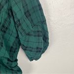 Tanya Taylor Emmaline Green Black Plaid Puff Sleeves Back Pleating Mini Dress 2 Photo 4