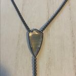 Kendra Scott Charlotte Black Mother Of Pearl Silver Tone Y Necklace Rare Photo 2