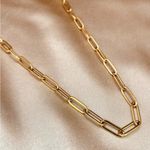 Stainless Steel Paper Clip Necklace Charm Pendant Holder Silver Plated Unisex Gold Photo 1