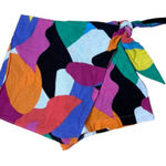 A New Day Linen Skort Shorts Skirt Geometric Print Size 4 Bright Colors Photo 0