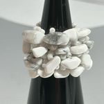 Boho Style White Beaded Finger Ring Photo 0
