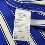 Escada 100%Silk royal blue/white striped blouse sz 36 small Blue Photo 2