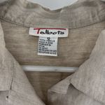 Talbots  Beige 100% vintage Linen Button Down Shirt 12 long sleeve neutral Photo 4