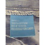 J. McLaughlin  Blue White Striped Swiss Dot Split V Neck Popover Blouse Sz M EUC!! Photo 3