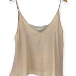 Free People  | XS | Deep-V Bandeau Cami Satin Lace Sleeveless Top Blouse Photo 2