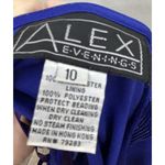 Alex Evenings Maxi Gown Dress Size 10 Set Jacket Blue Beaded Sleeveless Wedding Photo 8