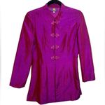 CJ Lang Vintage Magenta Silk Mandarin Style Jacket Pink Size XS Photo 0