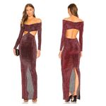 Michael Costello NWT x Revolve Odette Maxi Dress Size M Magenta & Black Metallic Photo 1