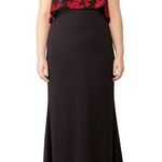 Badgley Mischka Floral Popover Gown, Black & Red, Size 14 Retail $890.00 Photo 0