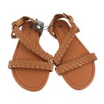 Chatties Womens Sandals Strappy Faux Leather Braided Brown Buckle Size 7 Photo 1