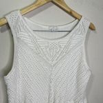 J Jill Dress Womens White Crochet‎ Gathered Waist Tassels Beach Wedding Large Photo 2