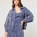 Elliatt  Selenium Denim Mini Strapless Dress with Belt in Blue Size Small NWT Photo 0