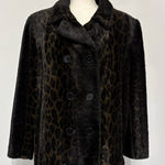 Vintage Lorovi Animal Print Faux Fur Swing Coat Brown Size M Photo 0