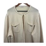 J.Crew Odette Sweater Lady Jacket Cardigan Boucle XL Ivory BM246 Cottage Wool White Photo 2