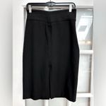 Black Halo  Classic Black Pencil Skirt Front Slit Side Zip Shabby Chic Size 4 Photo 7
