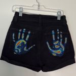 SO Black thermal handprint painted denim shorts Photo 0