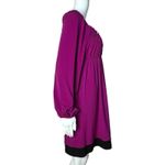 Muse Dress Womens 10 Purple Black Satin‎ Babydoll Smocked Peasant Party Colorful Photo 1