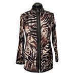 Alice Arthur Lightweight Black Leather Reversible Animal Print Jacket, Size 36 Photo 1