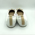 David Tate leather slip on new shoes ballerina flats elastic 2 tone white taupe Brown Size 11 Photo 2