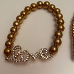 Set of 2 gold bead love bracelets Photo 5