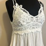 Listicle Boho Crochet Ruffle Asymmetric Deep V-Neck Strappy Smocked Sun Dress Photo 2