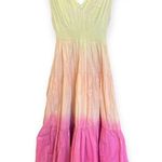 S/W/F Sunset Tiered Ombre 100% Cotton Maxi Dress Size Small Revolve Photo 1