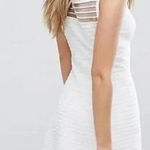 French Connection  Quiet Luxury Sheer Fit & Flare Knit Mini Dress 2 White Bridal Photo 0