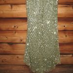 Mac Duggal  4908 Green High Neck Sleeveless Beaded Fringe Fitted Gown Photo 11