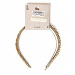 Topshop NEW -  Freedom Chic 2-Pack Gold Metal Headbands -Geometric & Multi-Layer Photo 3