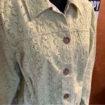 Coldwater Creek light green floral eyelet light jacket size L Photo 4