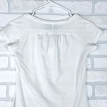 Athleta  White V Neck Short Sleeve Ruched Workout‎ Top Womens XXS Activewear Photo 6