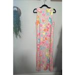 Gretchen Scott Jersey Slick Maxi Dress Birds & The Bees Bloomcore Floral Large Pink Photo 4
